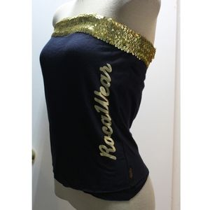 🔥Clearance ROCAWEAR- authentic navy blue  strapless tub top XL(NWOT)